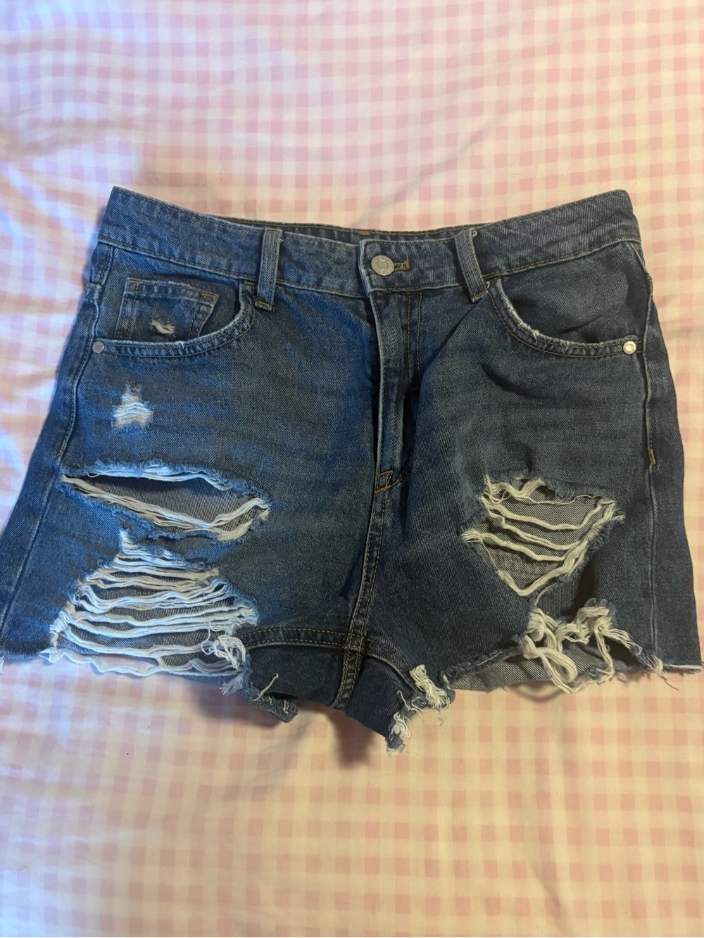 Guess Distressed Blue Denim Jean Shorts